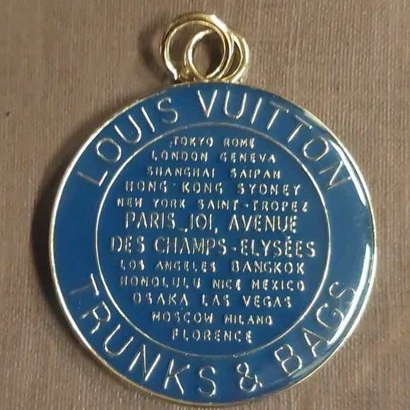 LV Navy Blue Medallion Charm Double Sided Pendant - Picture 2 of 2